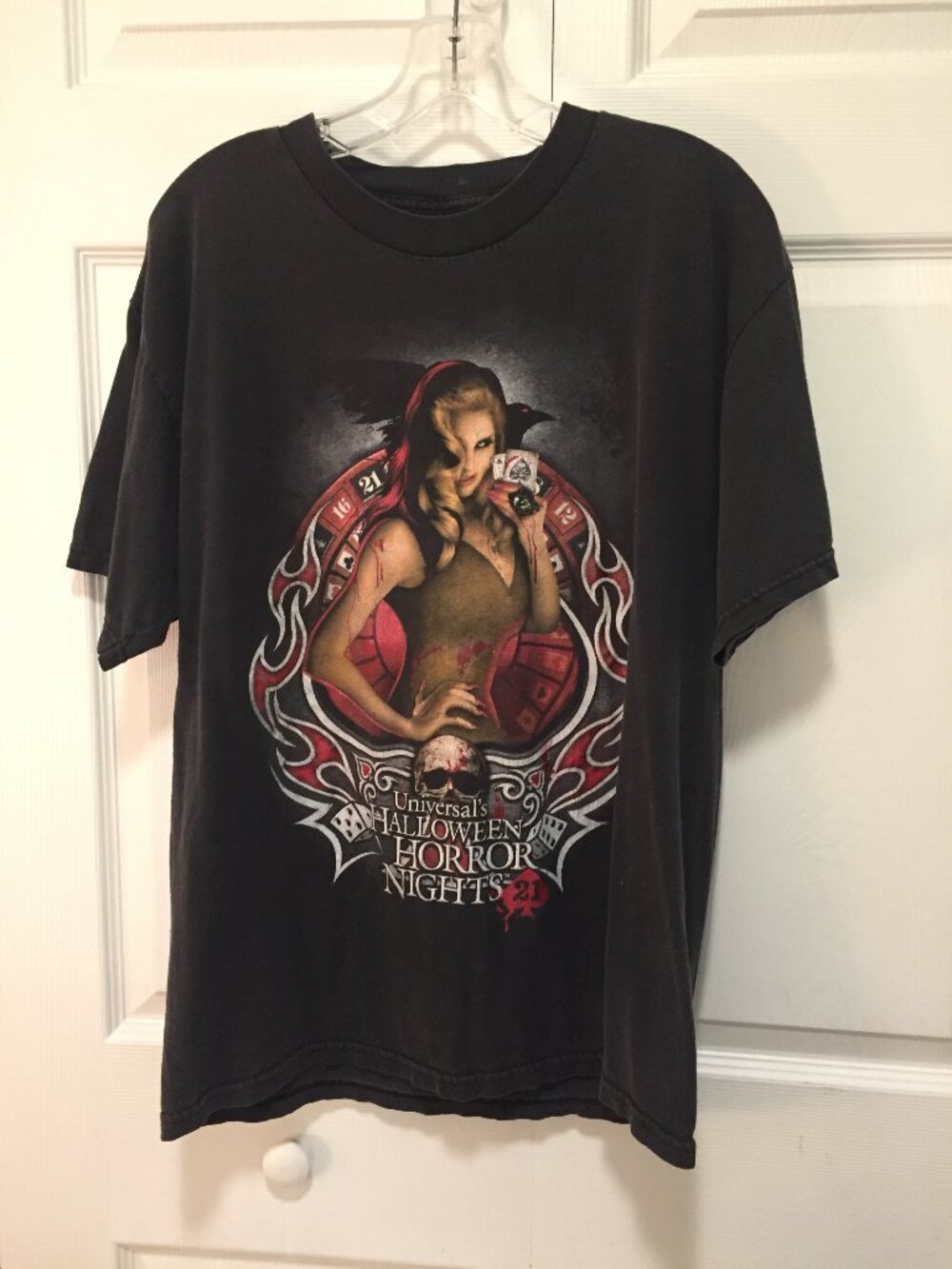 Vintage Universal Studios Halloween Horror Nights 21 Black T-Shirt Mens Medium*